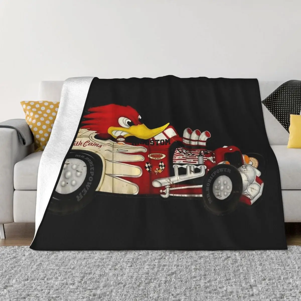 Hot Rodder Sign Blanket Fleece Clay Smith Cams Speed Shop Mr.Horsepower Multi-function Throw Blanket for Sofa Car Bedding Throws