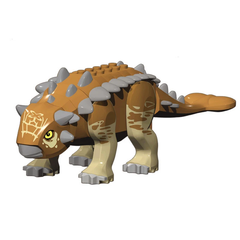 DIY MOC Chordates Jurassic Building Hard Lizard also known as Brown Ankylosaurus action figure Toy for children gifts