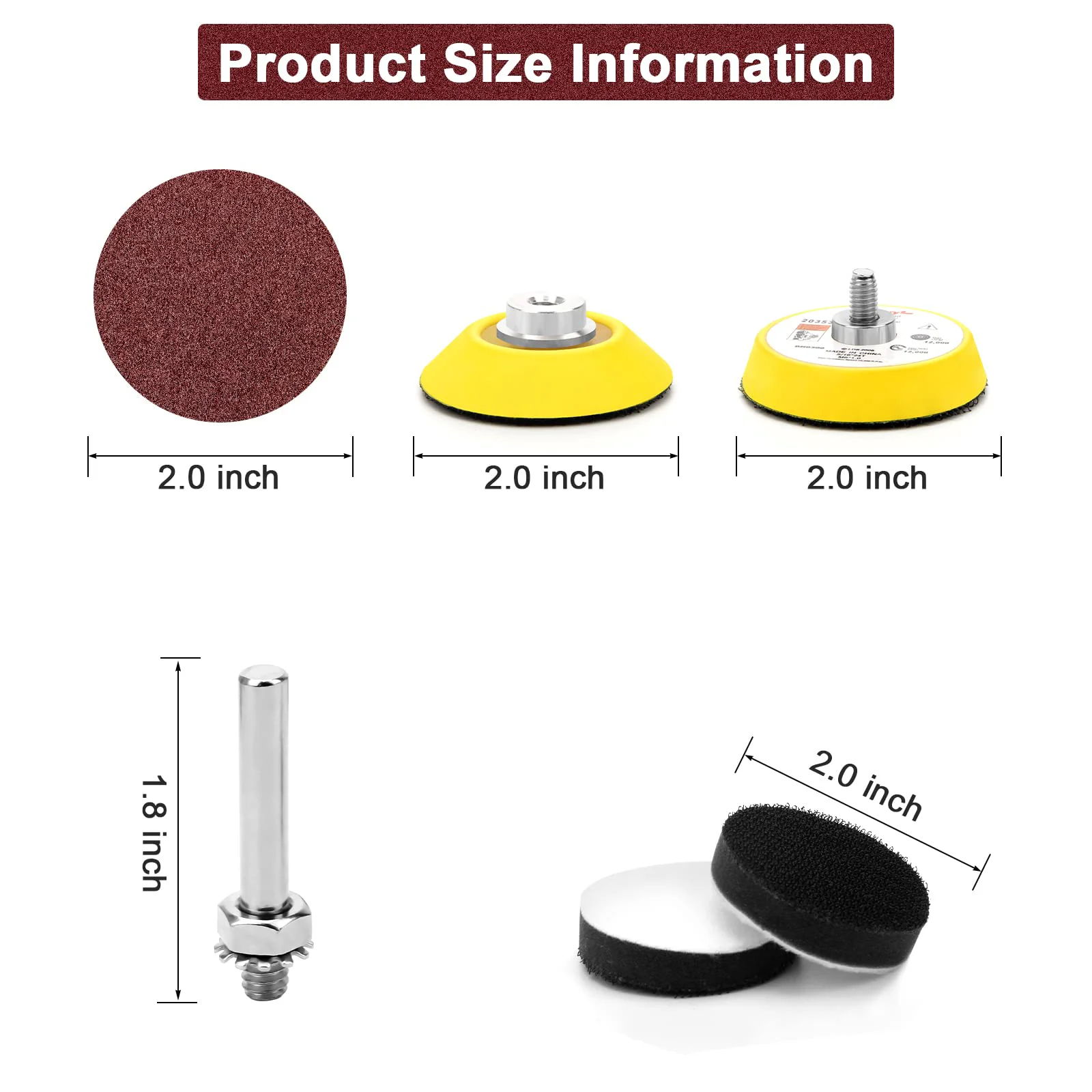 2 Inch Hook and Loop Sandpaper Set 123/204/248 Pcs with Sanding Pad Buffing pad Assorted 60-3000 Grits for Polishing Wood Metal