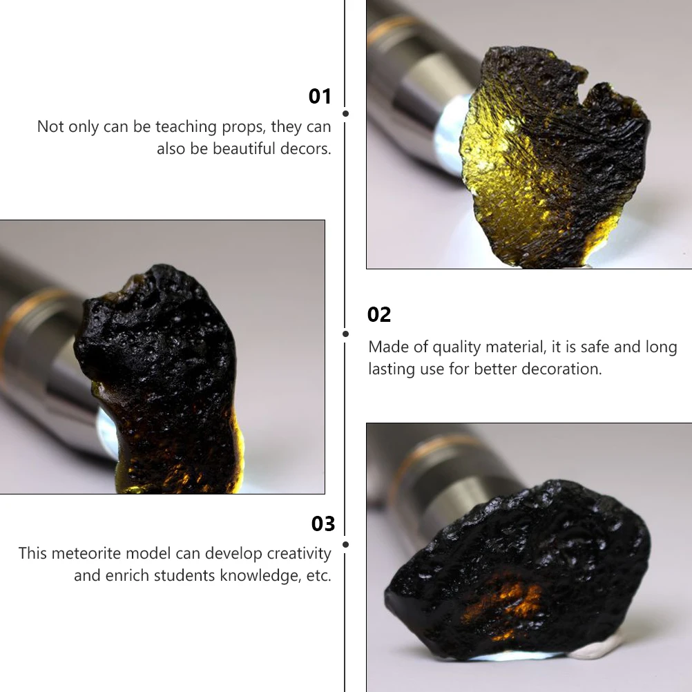 

4pcs Meteorite Pendant Rock Teaching Decoration Model Child Tool Specimen Real Sample Educational Gift