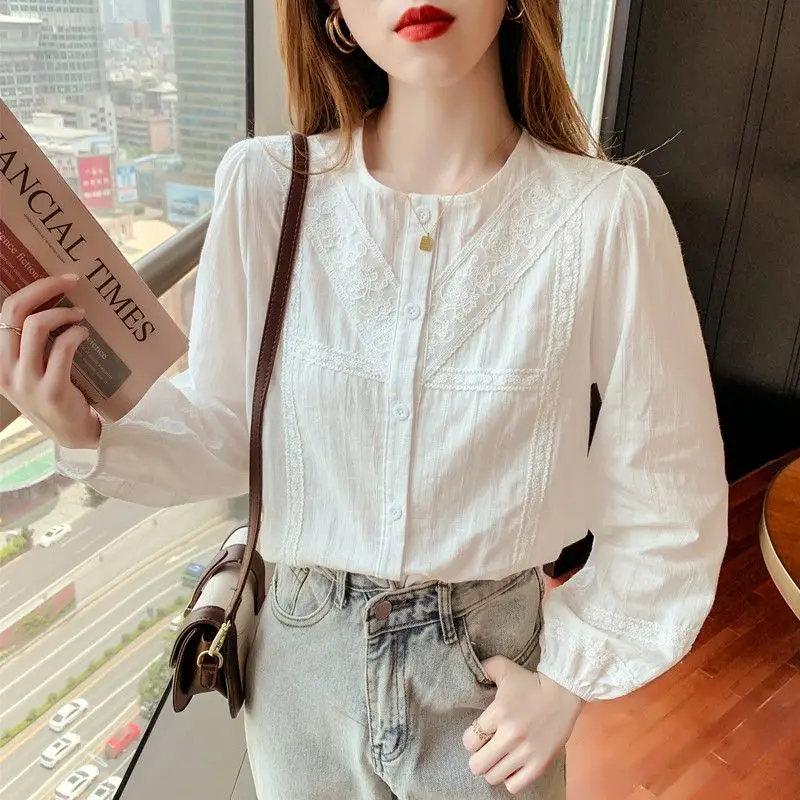 2024 Spring and Autumn New Elegant Women\'s Shirt Long-sleeved Base Shirt Women\'s Loose Chiffon Shirt Inner and Outer Blouse