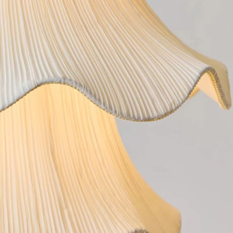 Wabi Sabi Pleated Fabric Pendant Lamp Restaurant Pendant Light Fabric Bedroom Living Room Atmosphere Decoration Pendant Light