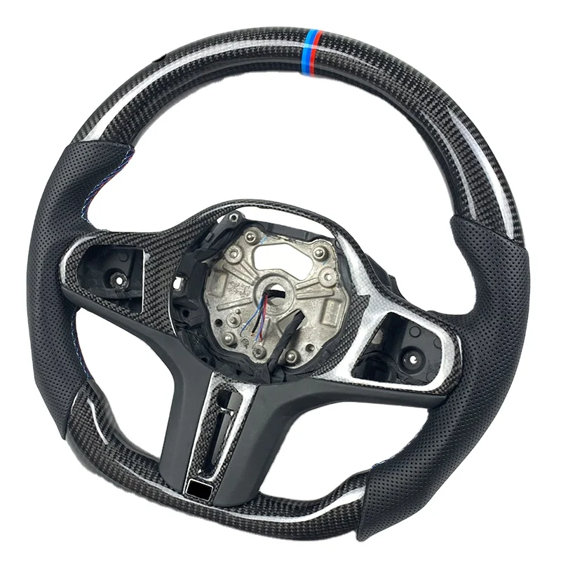 Custom Carbon Fiber Steering Wheel for BMW 3 Series G20 G80 G82 2019 2020 2021 2022 2023 Without airbags