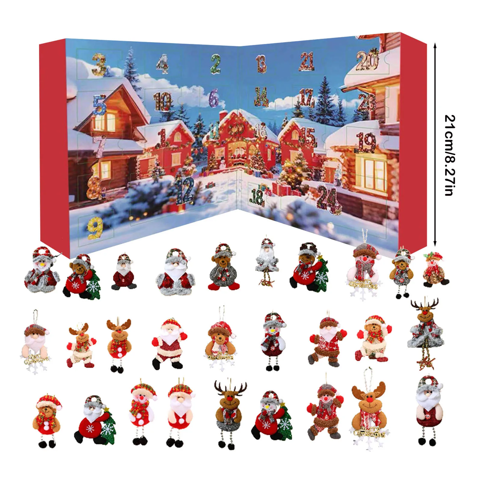 2025 أطفال عيد الميلاد العد التنازلي لطيف الاكريليك صندوق معلق للعائلة والأصدقاء شجرة عيد الميلاد الشنق عرض لوازم عيد الميلاد #6