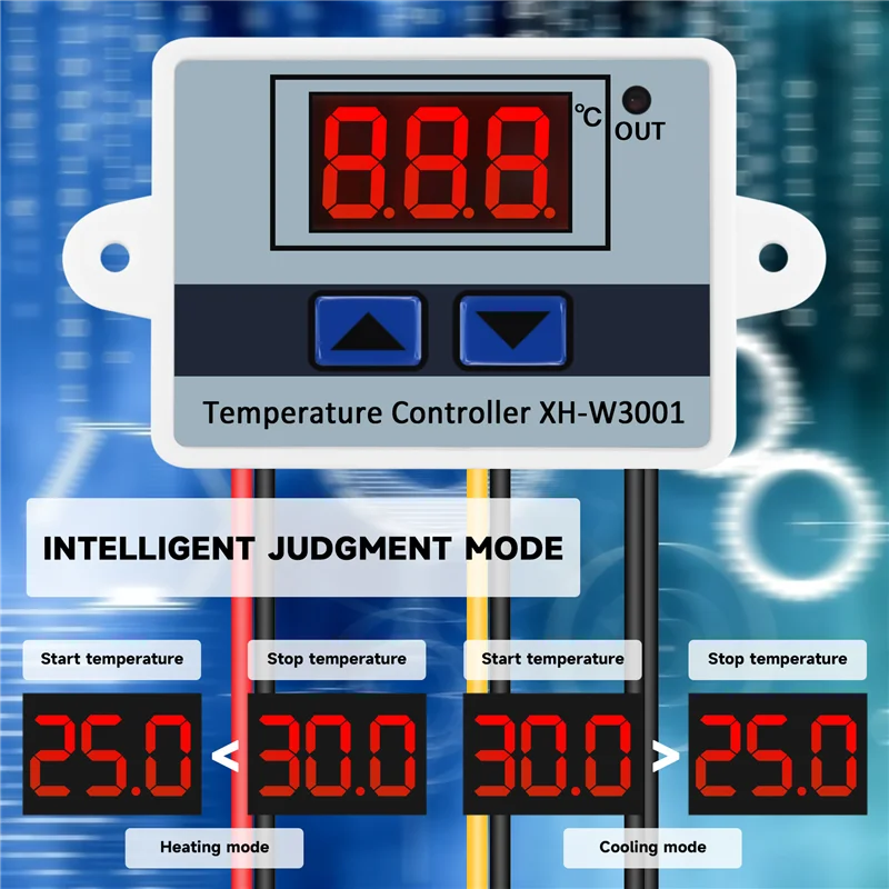 

ABZZ-3Pcs 220 В 10 А цифровой светодиодный регулятор температуры термостат переключатель зонд