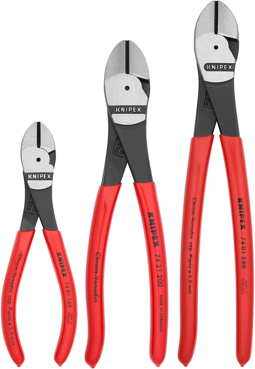 

High Leverage Diagonal Cutter Pliers Tool Set - 3 Piece for Professional Use