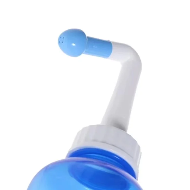 Nose Nasal Wash System Pot Sinus Allergies Relief Rinse Children Adults 500mL Plastic Blue Bottle