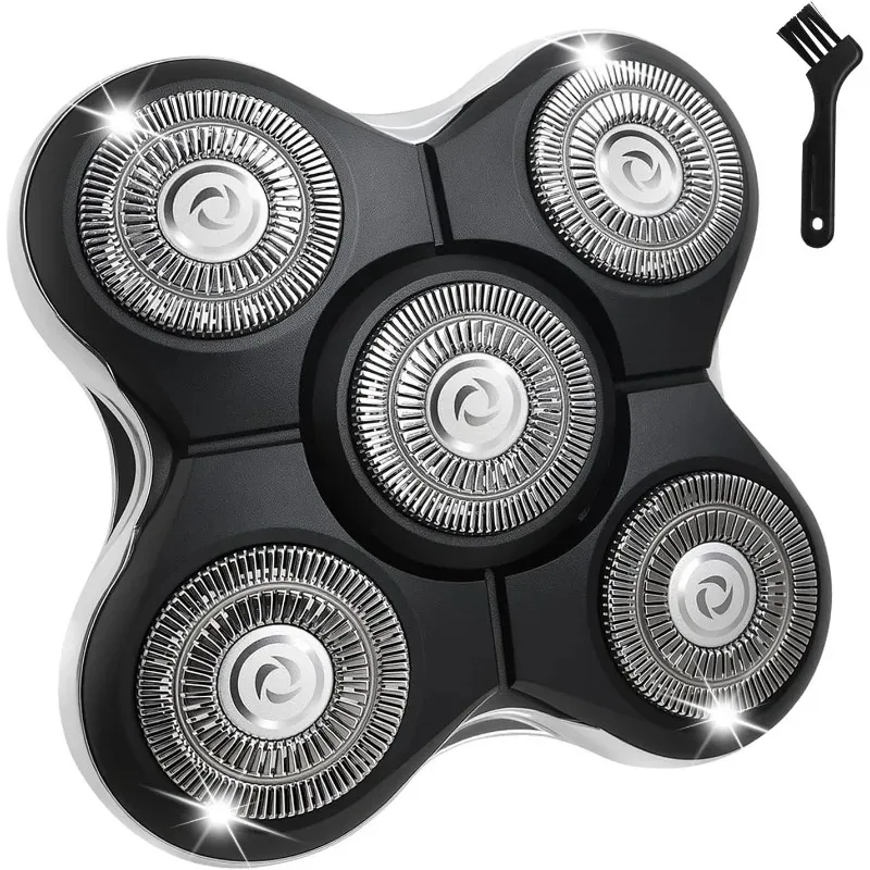 5 Dual Track Floating Shaver Heads, Wet & Dry Replacement for Balder XR7000/RX5/XR1500 Head Shaver
