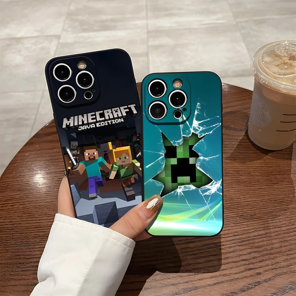 Game M-Mine-craft Film Handyhülle für iPhone 16 Pro Max 14 12 15 Plus 17 Pro Max 13 Pro 11 Xr X Xs 8 7 Plus Rückseiten-Cover