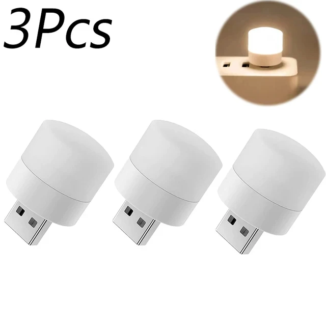 10/1 STKS USB Nachtlampje Mini LED Nachtlampje USB Plug Lamp Power Bank Opladen USB Boek Lichten Ronde Lezen Oogbescherming Lamp
