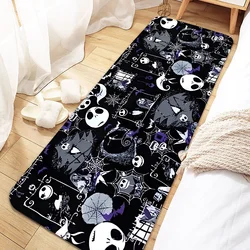 Jack Skellington-felpudo antideslizante para puerta de entrada, alfombra lavable para cocina, sala de estar, pasillo, Baño