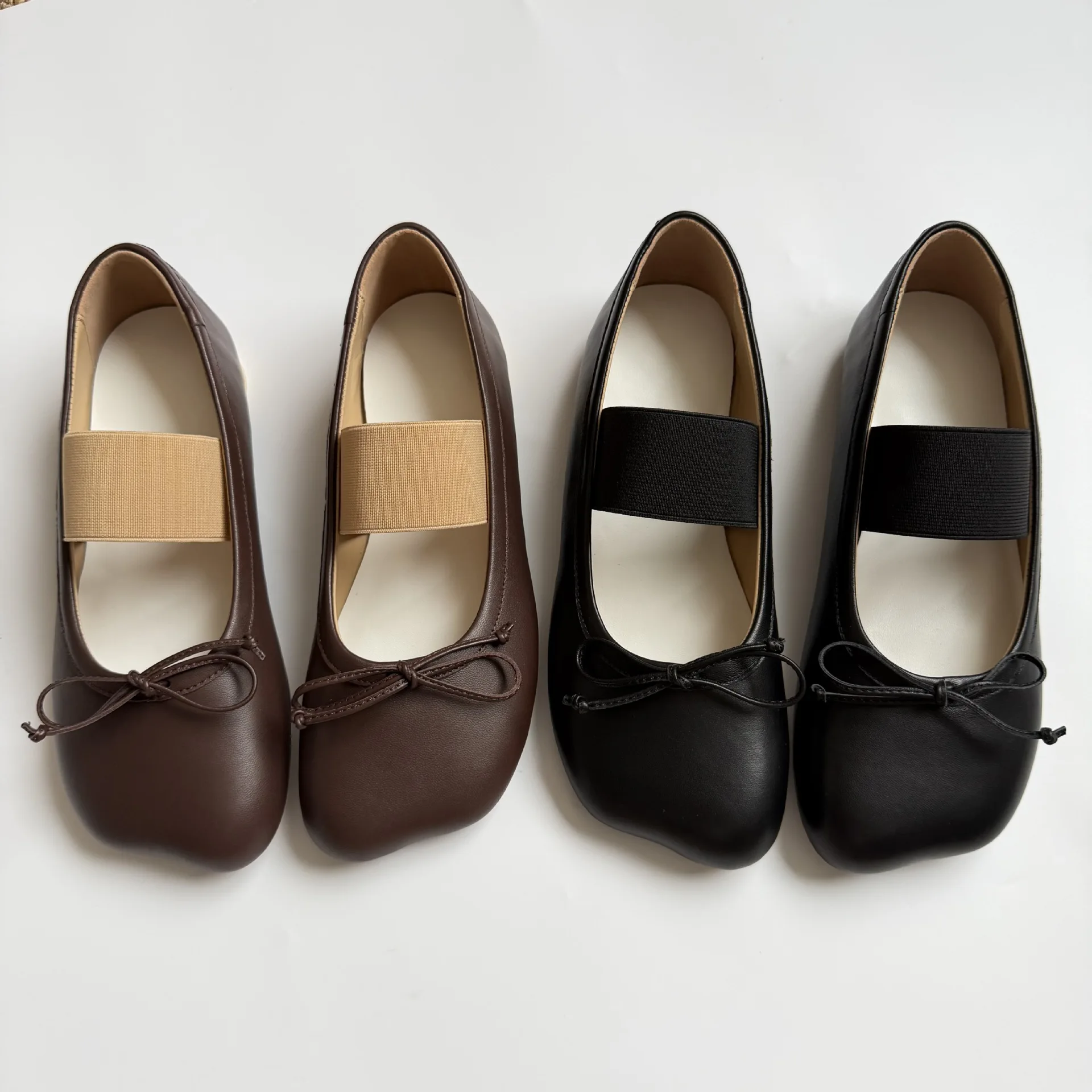 

Withered Minimalist Women's Shoes Retro Square Bow Mary Jane Shoes Leather Versatile Single Shoes Ballet Shoes For Woman Loafers