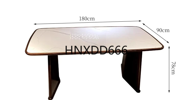 

Modern new Chinese ebony solid wood long dining table and chair combination