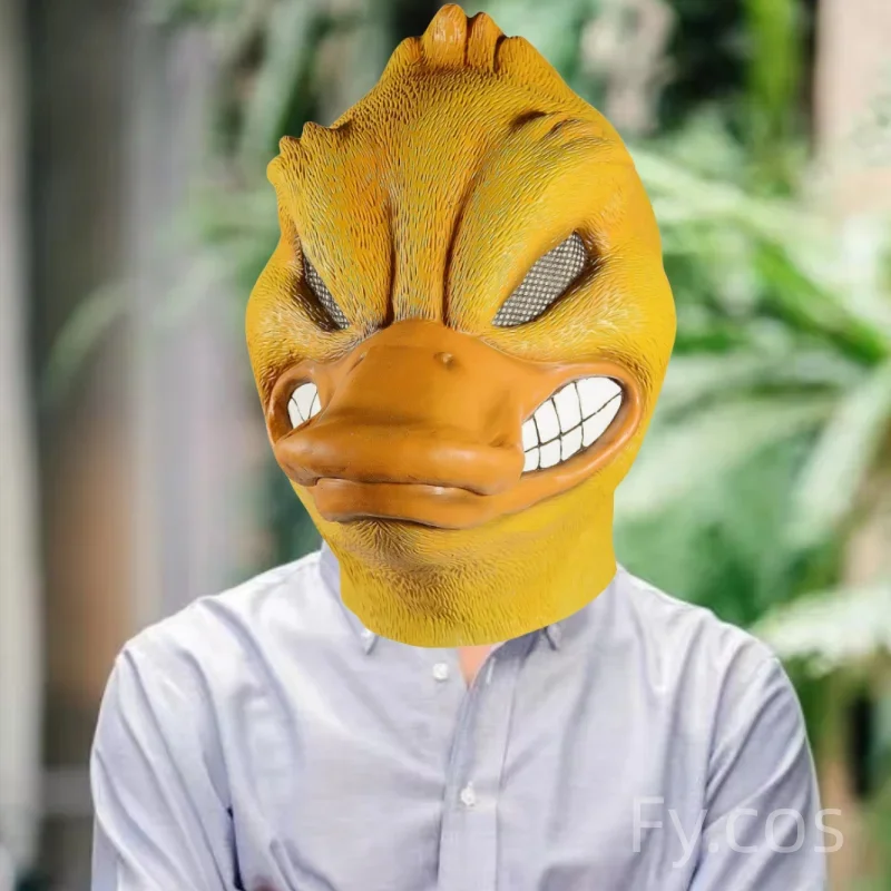 Halloween Costume Yellow Duck Head Party Animal Mask Cosplay Prop Latex Masks Green Fish Mask Funny Duck Bill Realistic Masks