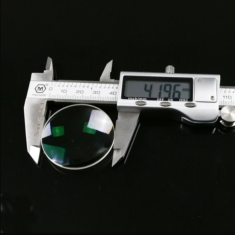 1PC Diameter 42mm Double Convex Lens Focal length 65mm Magnifying Glass Lens Biconvex Lens Coating Green Film