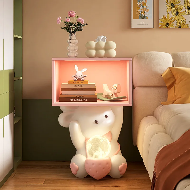 

Cute rabbit bedroom bedside table children's room living room sofa next to the table shelter floor ornaments home décor