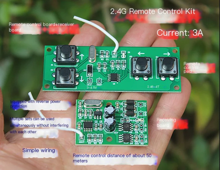 4-channel 2.4G Wireless Remote Control Receiver Board Set, Toy Car Model, Ship Model, Tank DIY Remote Control Accessories