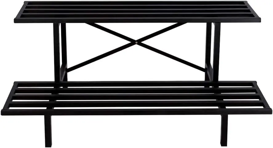 

2-Tier Heavy-Duty Metal Plant Stand for Indoor & Outdoor Use, 440 LBS Capacity, Sturdy Construction