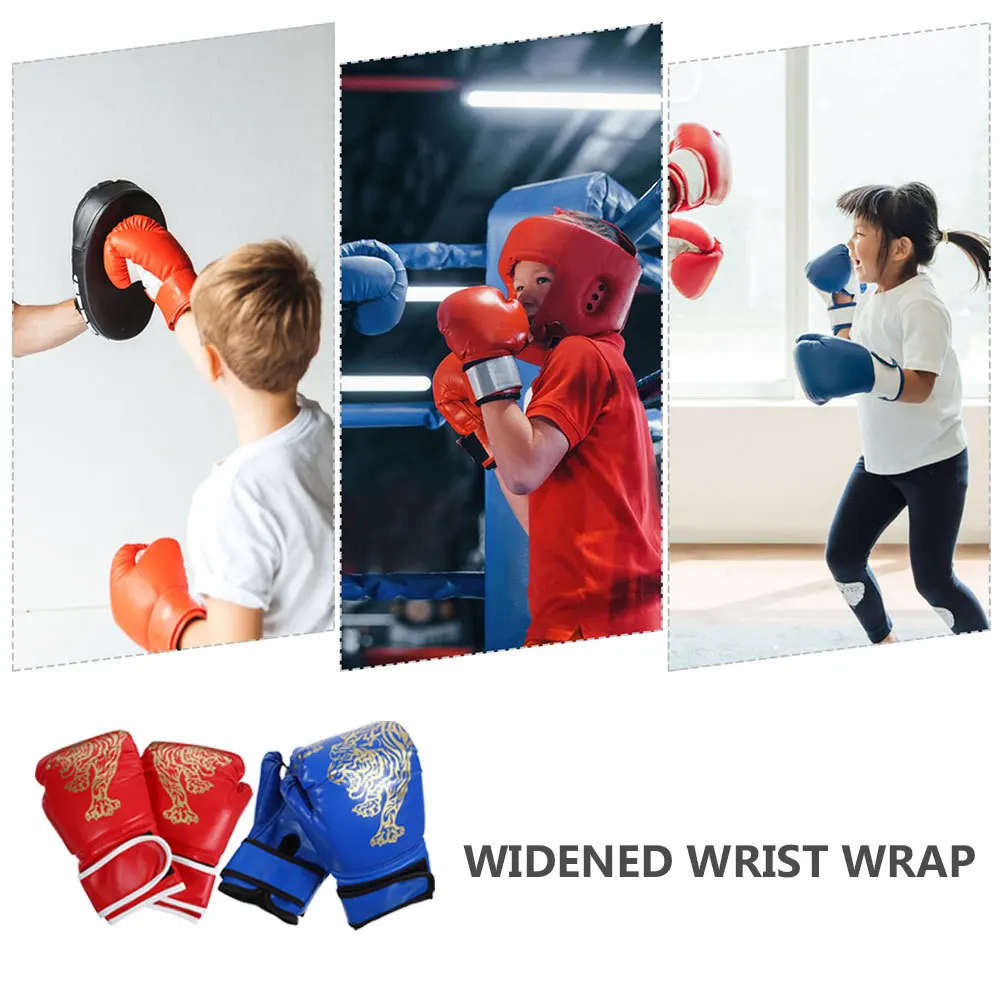 

Children Boxing Gloves Pu Eva Anatomic Design Wide Wrist Wrap For Shock Absorption Kids Kickboxing Sparring Glove Training