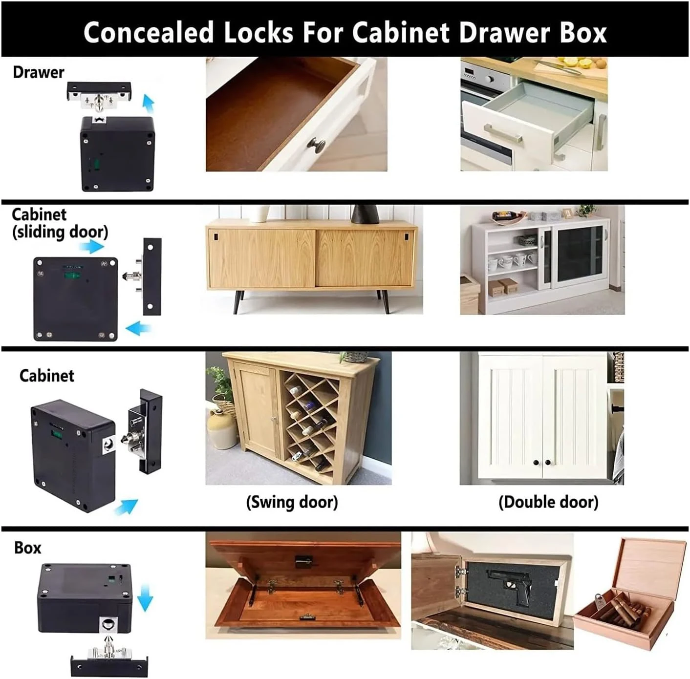 TT Lock 앱 스마트 서랍 잠금 장치, 전자 RFID 문짝 잠금 장치, 숨겨진 DIY 나무 캐비닛 문짝 잠금 장치, 13.56MHz RFID 태그 IC 카드, 신제품