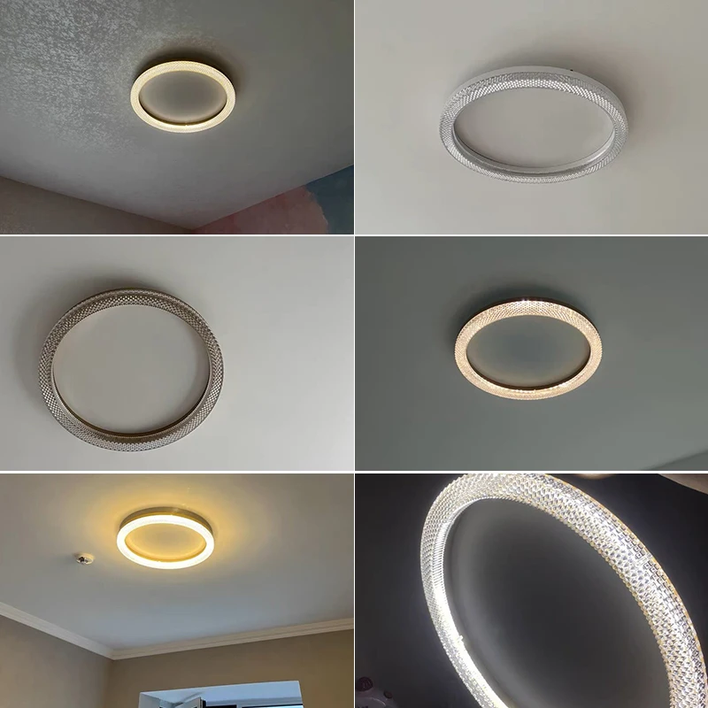 Lámpara de techo con anillo de luz LED, luminaria con brillo nórdico dorado/blanco, para dormitorio, cocina, comedor