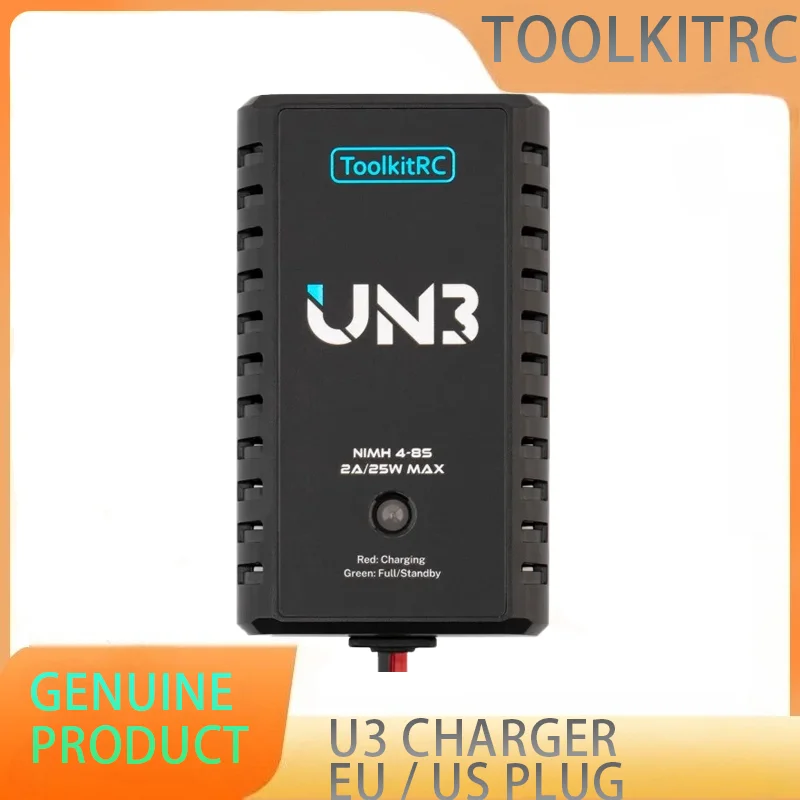 

ToolkitRC U3 2-3S LiPo UN3 4-8S USB-C NiMh Battery Charger 2A 25W Balance Port Direct Charge for RC Model FPV Drone Car Airplane