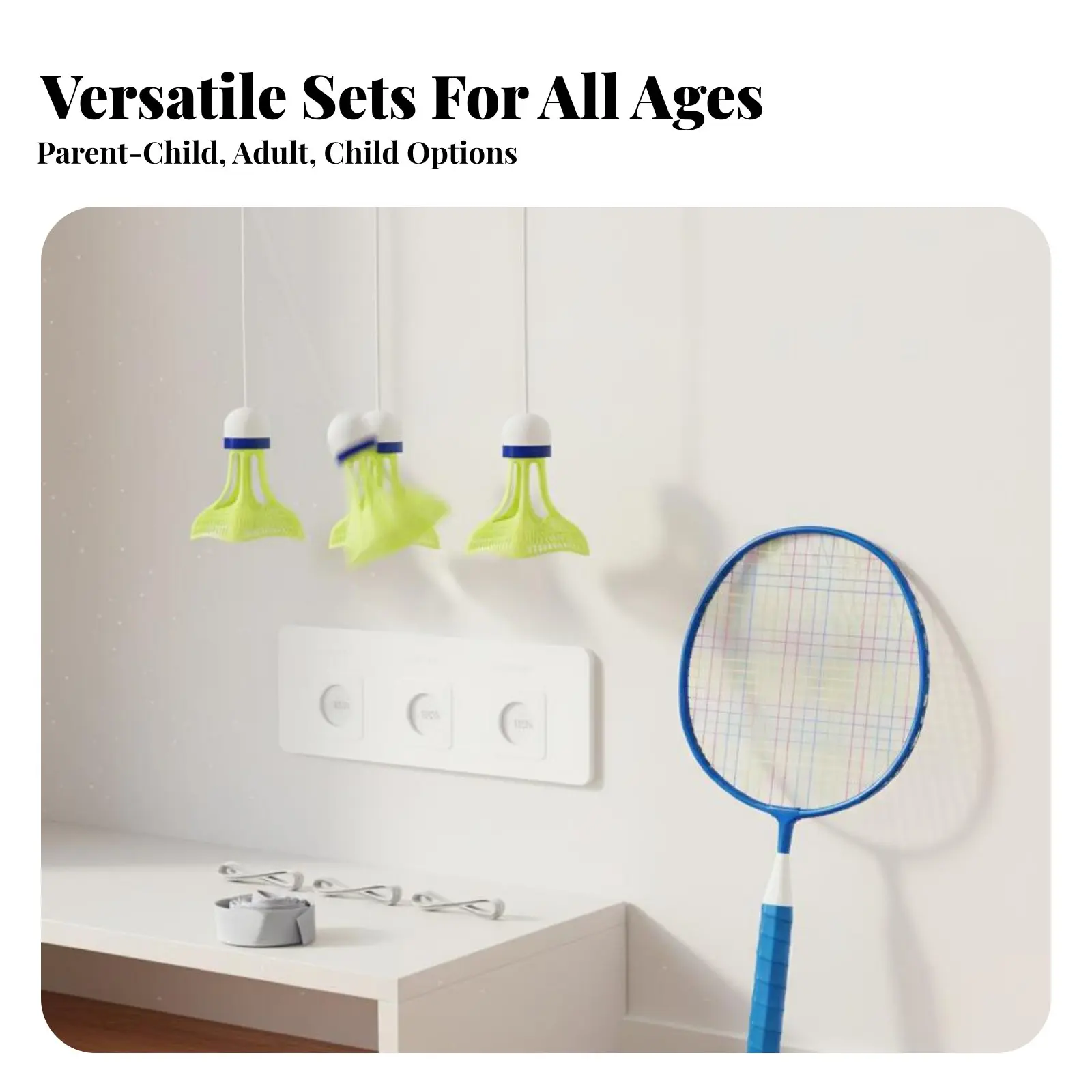 

Hanging Badminton Practice Device No-Tool Installation Individual-Play Badminton Device Sports Equipment Space Saving Height