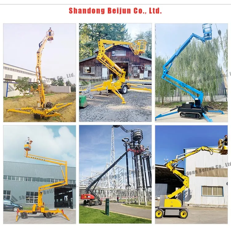 8-20m Folding Articulating Trailer Lift Platform Towable Boom Lift Telescopic Lift Aerial Work Platform