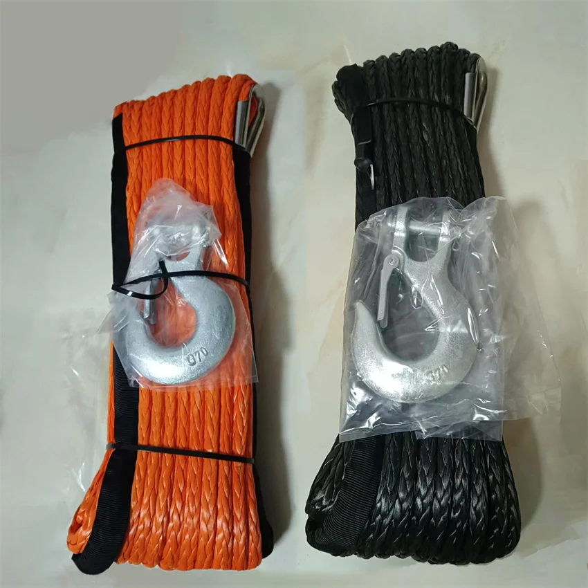 9/10mmx30m Winch Rope String Line Cable with Sheath Gray Synthetic Towing Rope Car Wash Maintenance String for ATV UTV Off-Road