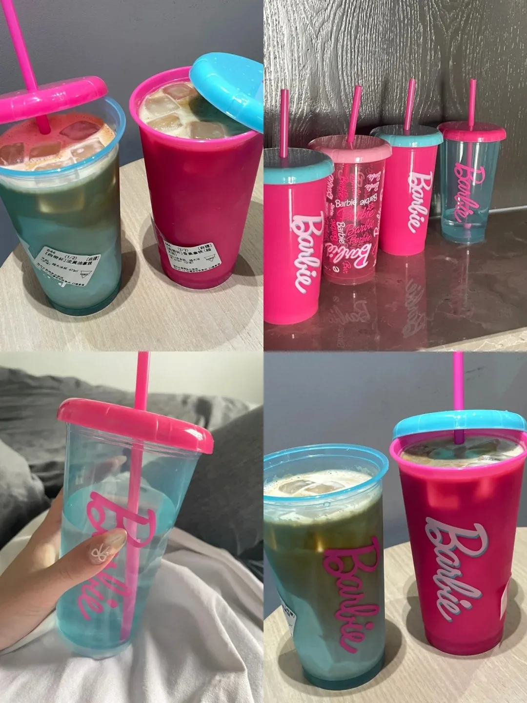 MINISO Sunshines Series Cute Cartoon Home Party Plastic Straw Cup 520ML 4pcs for House Party Convenient Use Girl Gifts