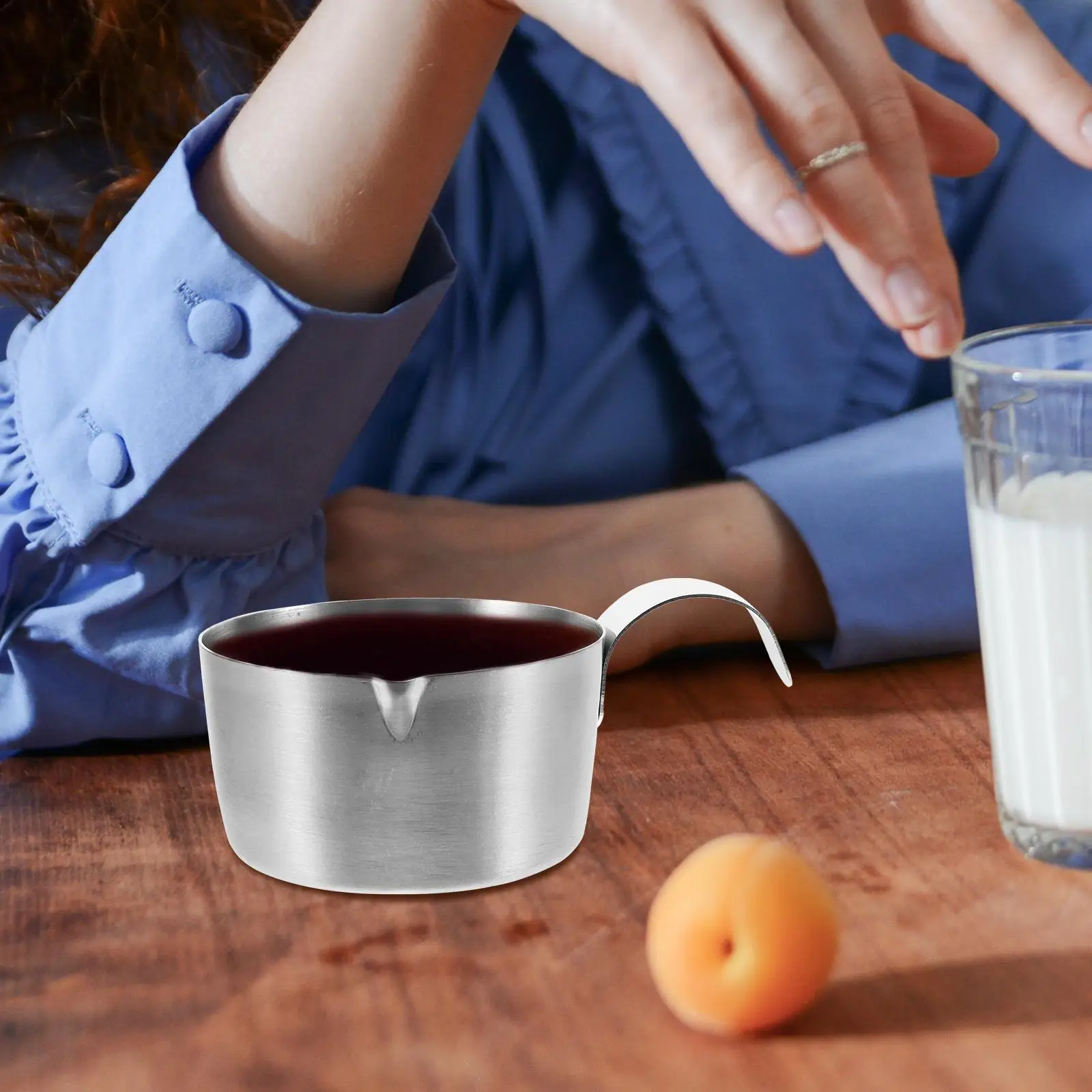 Stainless Steel Sauce Cup 80ml Measuring Pitcher Small Milk Container Extraction Kitchen Bar Accessories
