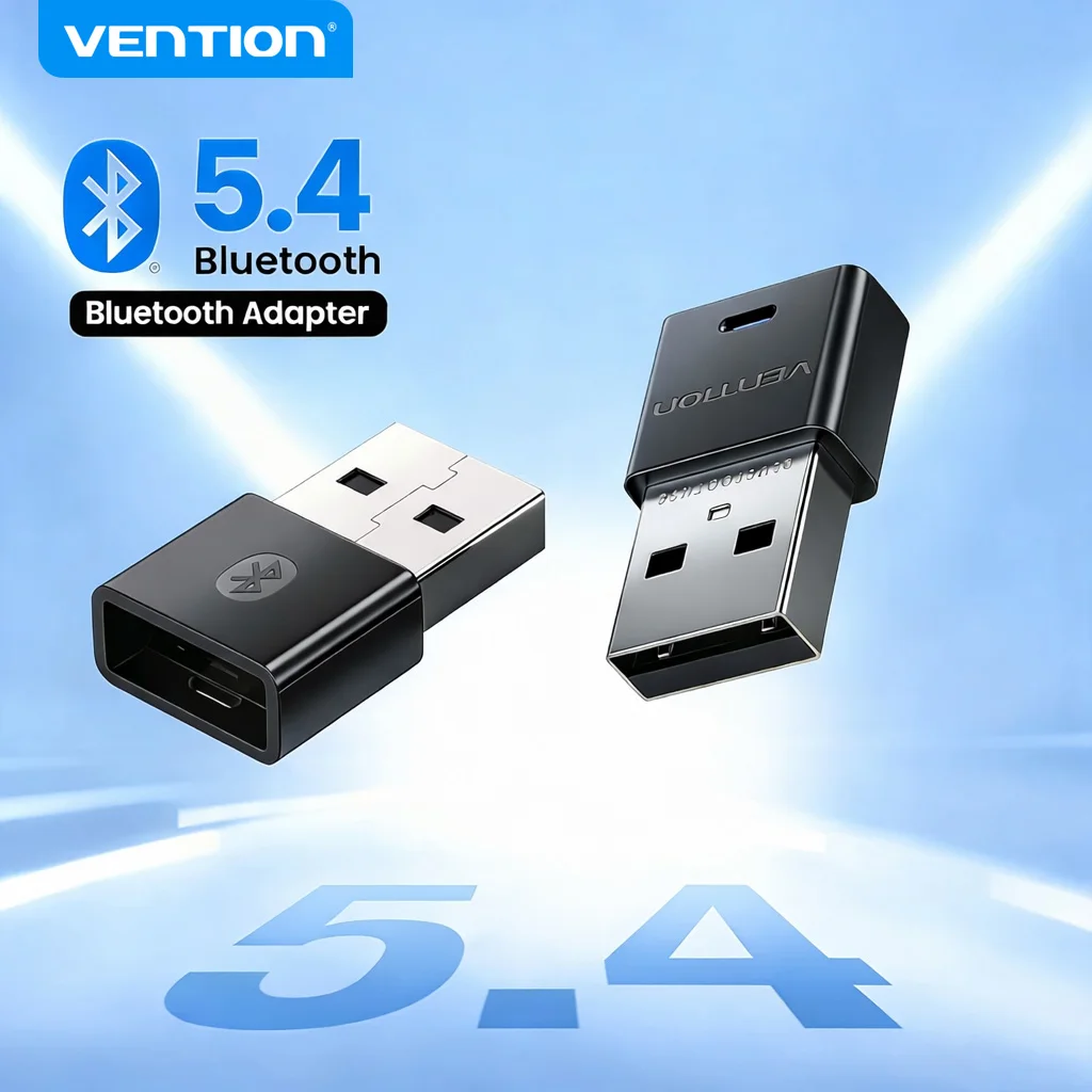 VENTION USB Bluetooth Adapter, Bluetooth 5.4 Dongle for PC Windows 11/10/8.1 Bluetooth Receiver & Transmitter for Keyboard/Mouse