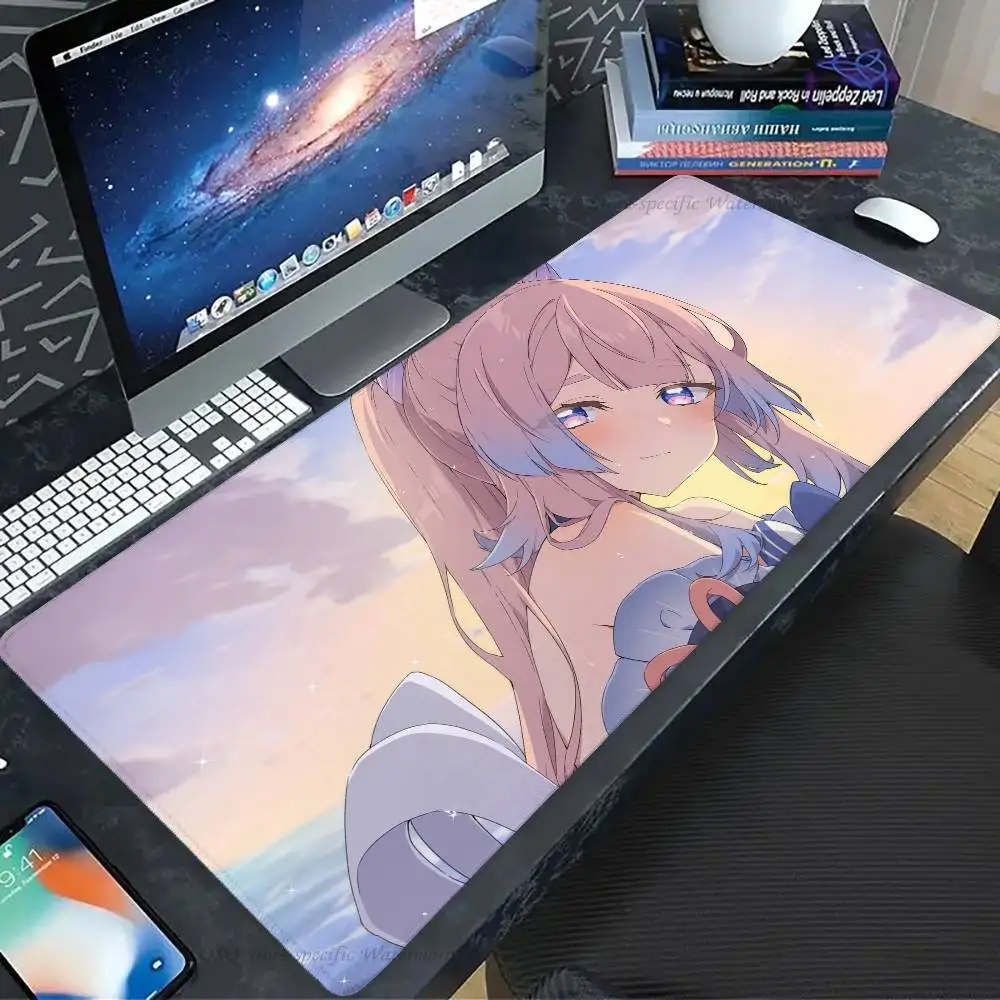 Sangonomiya Kokomi Genshin I-Impact Anime Mousepad Non-slip Suitable For Office Computers Laptops E-sports Game Desk Mats XXL