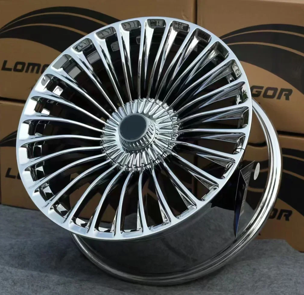 High Quality 17 18 19 20 Inch Rims 5 Holes Muti Spoke Polished Chromes Alloy Car Wheels for Benz Audi BMW Range Rover Bentley