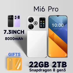 Teléfono Inteligente Mi6 Pro versión Global, Snapdragon Gen3 8, 16G + 1TB, 8000mAh, 50 + 108MP, 4G/5G, Android, pantalla grande