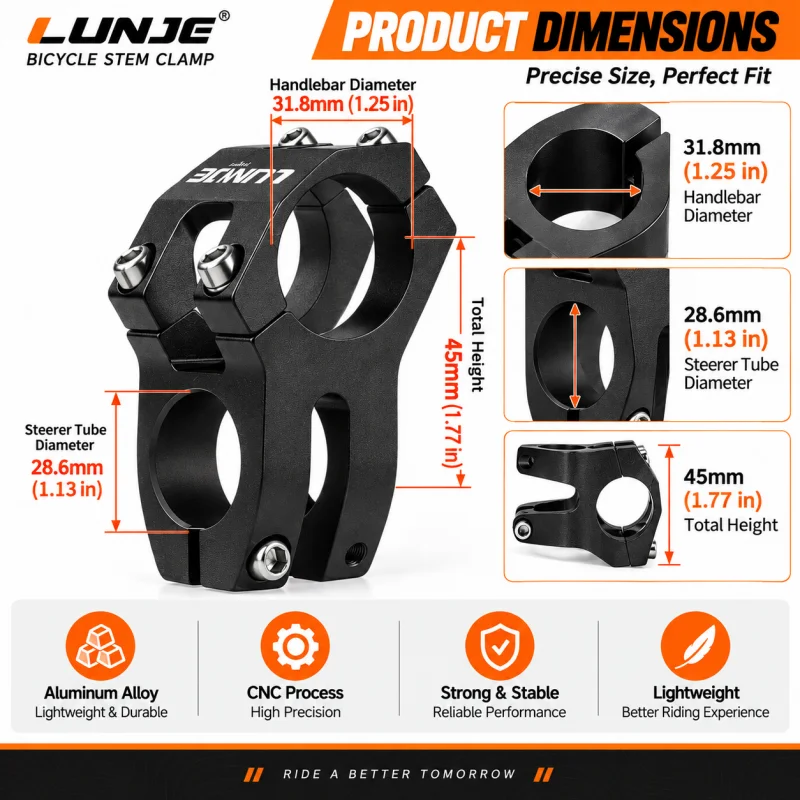 Mountain Bike Stem, Mountain Bike Modification Stem, Made of Aluminum Alloy, Anodized Surface, Matte Texture, Scratch-Resistant and Wear-Resistant, Lightweight Design, Hollow Downhill Short Stem, Sensitive and Responsive Handling, Bicycle Accessories.