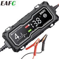 EAFC 12V 4A Car MotorcycleBattery Charger LCD Display  Intelligent Chargers Multiple protection Pulse Repair AGM BatteryCharger