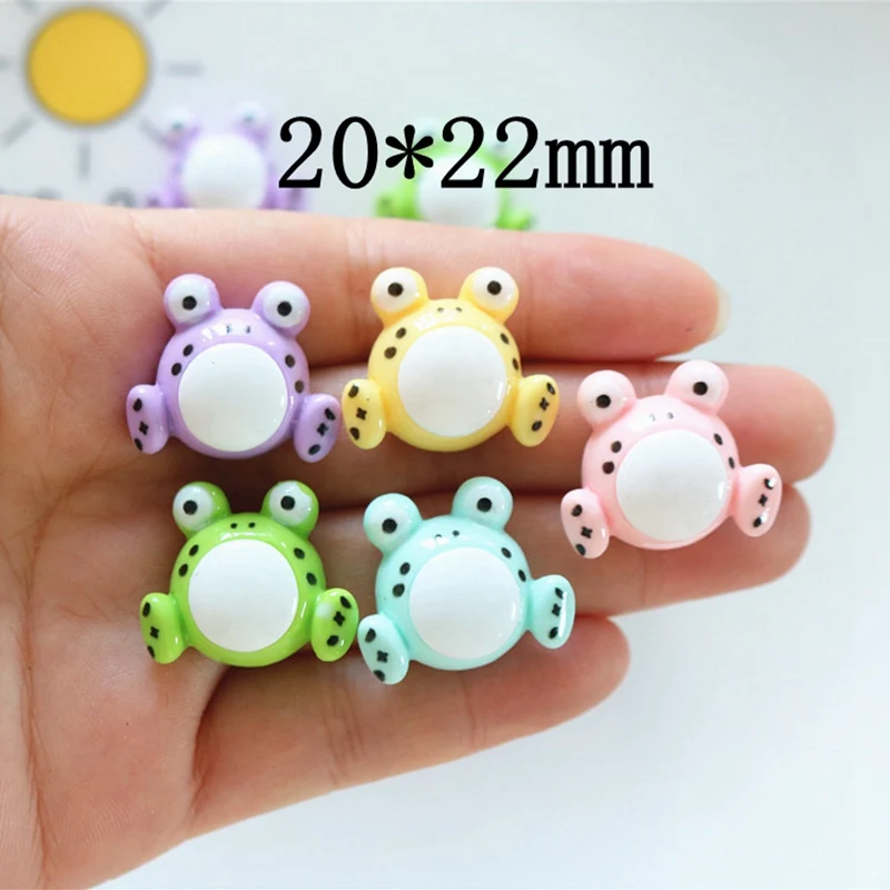 Cute cartoon animal frog resin flat back decoration scrapbook Kawai DIY hair clip mobile phone decoration accessories 10 pieces