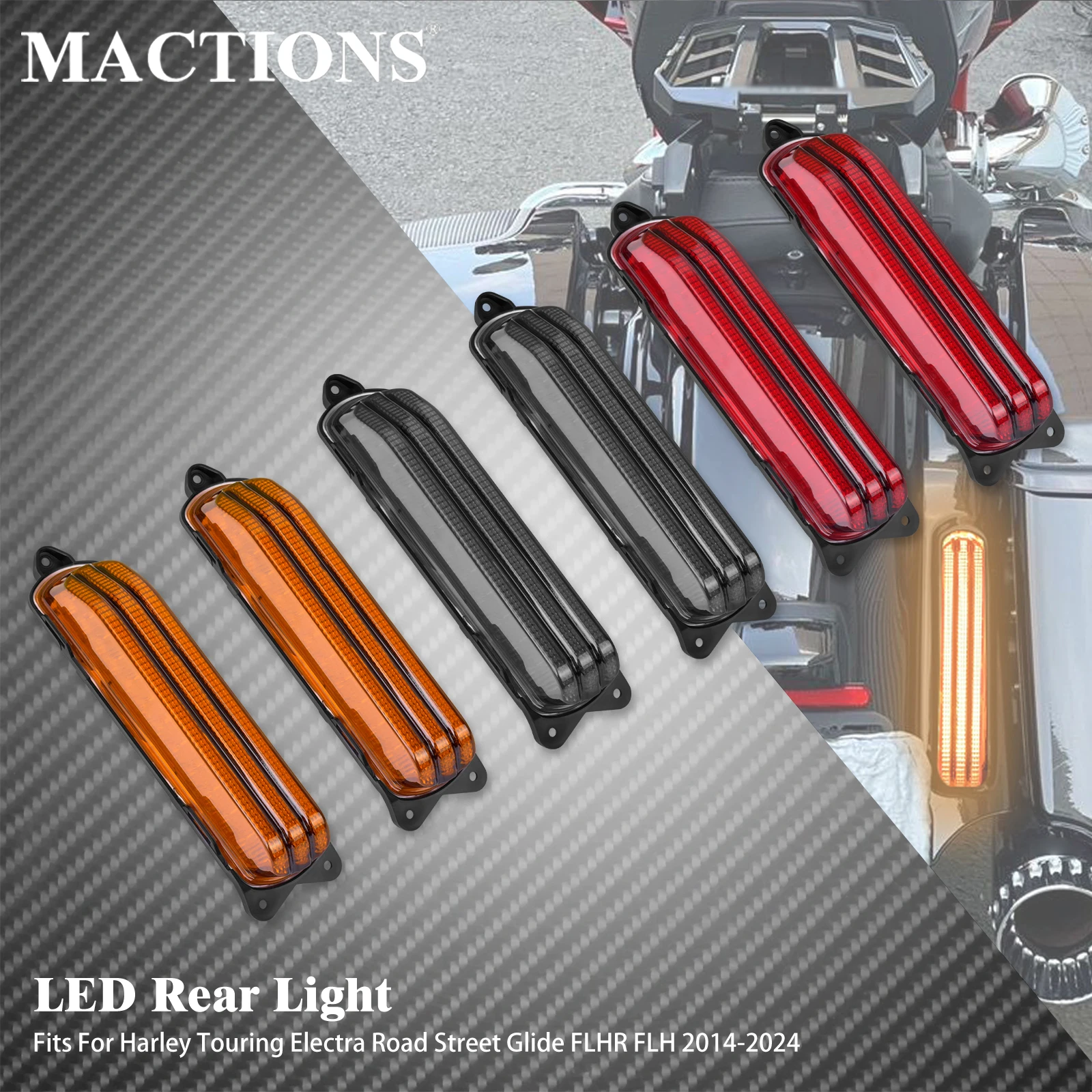 

Motorcycle LED Rear Fender Extension Fascia Tail Light Brake Turn Signal Lamp For Harley Touring 2014-Up CVO Road Street Glide