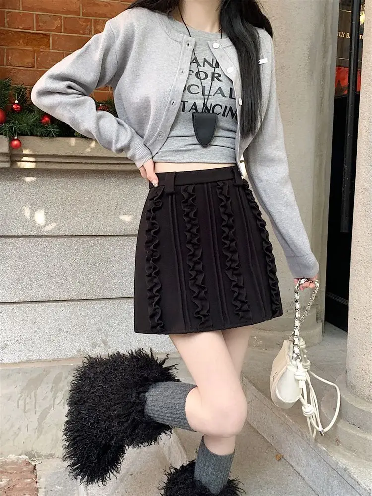 تنورة هامشية للسيدات تنورة تنحيف عالية الخصر مع شورت مضاد للدفقة الأكثر مبيعًا