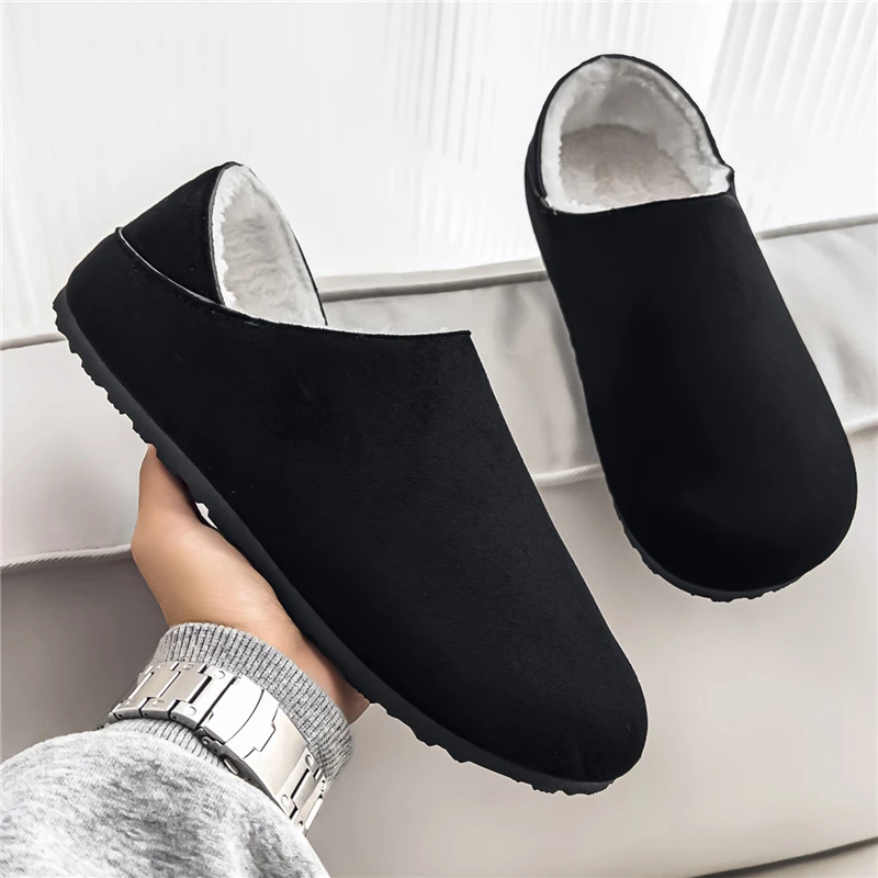 شباشب شتوية دافئة من الصوف، نعل متين مضاد للانزلاق، ملابس داخلية وخارجية، سهلة الارتداء، مريحة وخفيفة الوزن للمنزل