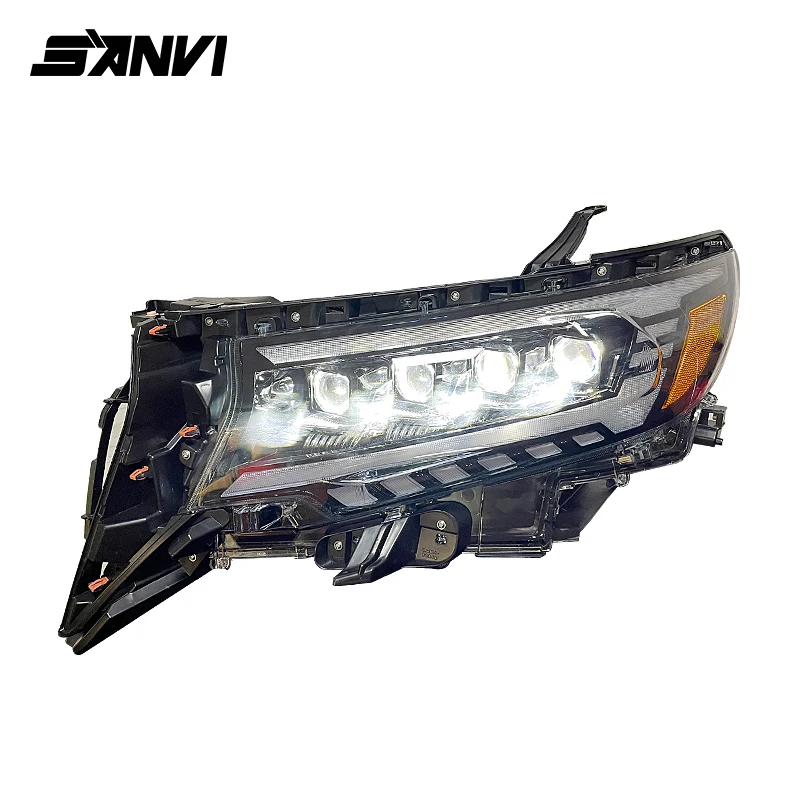

ATV Car Headlamp Auto Upgrade 4 Lens Eyes Turn Signals Front Head Light Lamp Drl Lens Headlight For Toyota Prado 2018
