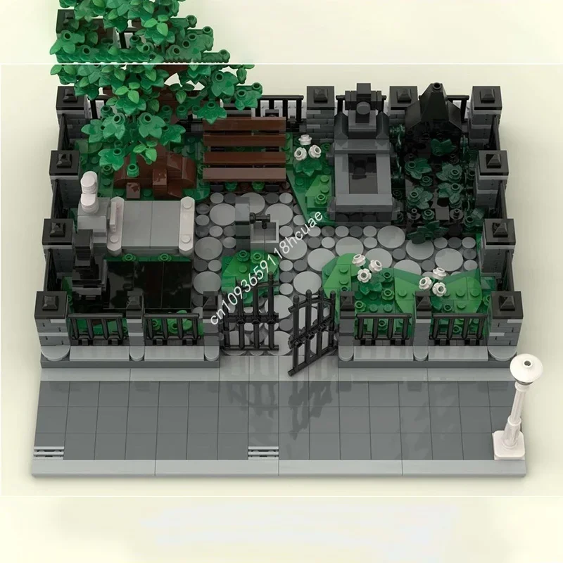 1063pcs MOC Modulaire Begraafplaats Modulair Model Bouwstenen Architectuur Monteren DIY Idee Onderwijs Kerstcadeau Speelgoed Baksteen