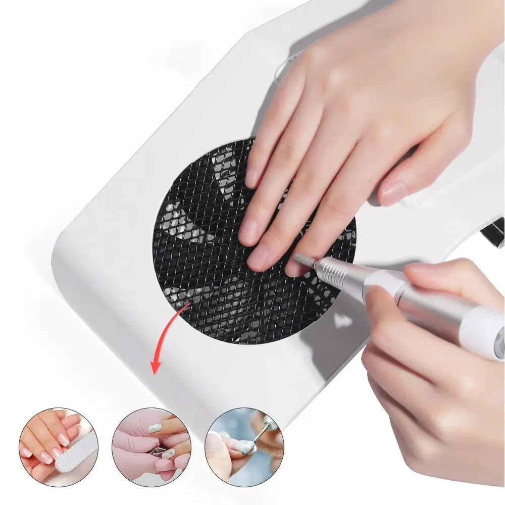 LULAA Big Power Vacuum Nail Dust Collector For Manicure Extractor Fan For Manicure Dust Absorber With Removable Filter