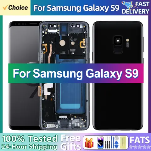 삼성 갤럭시 S9 LCD 디스플레이 터치 스크린 디지타이저 및 프레임 교체, AA + 100% 테스트 완료