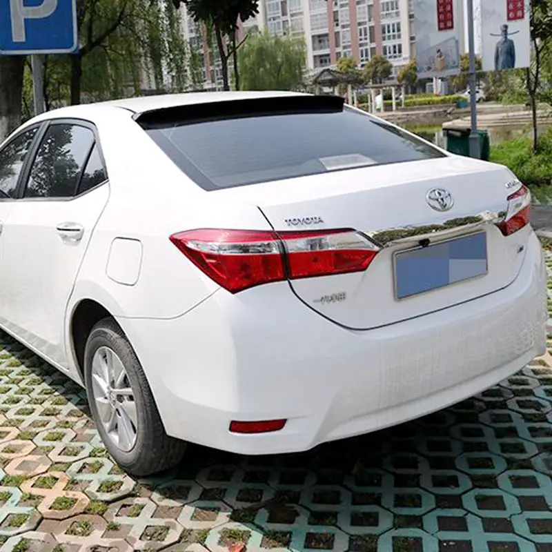Para toyota corolla spoiler 2014-2017 corolla labio spoiler con luz Material ABS de alta calidad coche ala trasera Primer Color