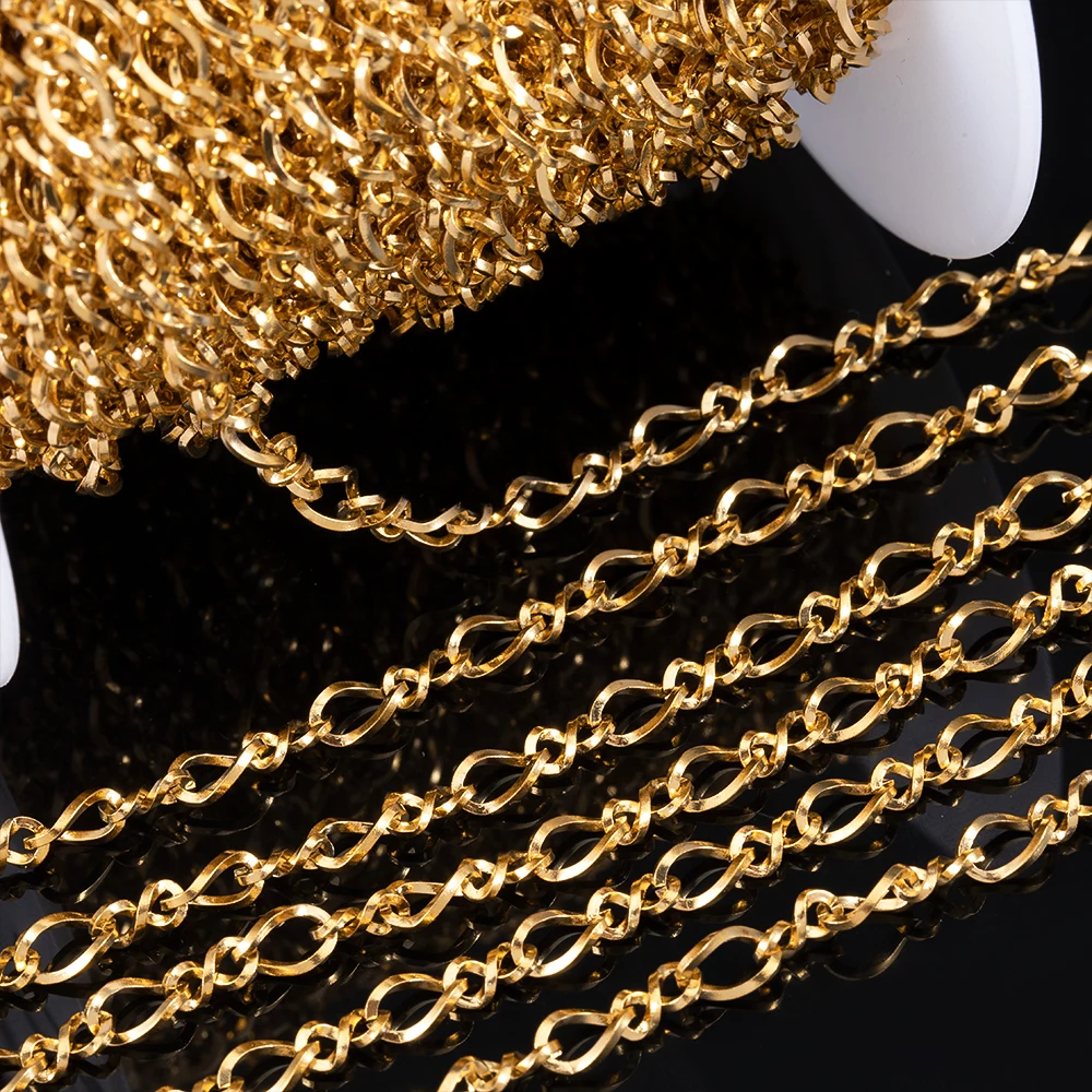 

1 Meter Stainless Steel Curved Ring Twisted Chain DIY Circle Chain Necklace Bracelet Body Chain Jewelry Making Supplies