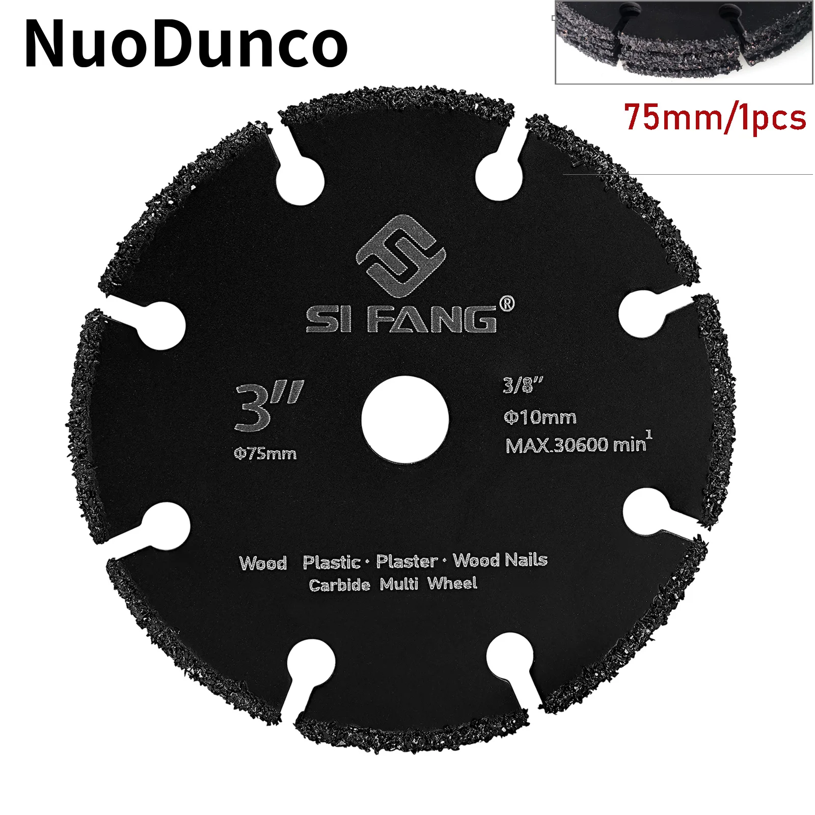 NuoDunco 75mm Carbide Saw Blade Mini Cutting Disc Diamond Grinder Grinding Wheel Blade for Metal Woodworking Plastic Cutting 1pc