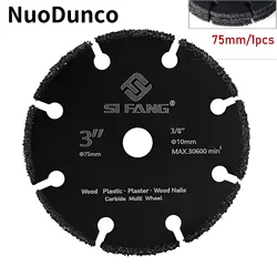 NuoDunco 75mm Carbide Saw Blade Mini Cutting Disc Diamond Grinder Grinding Wheel Blade for Metal Woodworking Plastic Cutting 1pc
