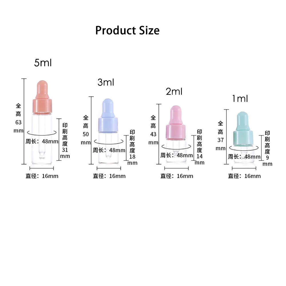 香水瓶,エッセンシャルオイル用透明ガラス瓶,詰め替え可能なサンプル容器,2ml, 3ml, 5ml, 100個/バッチ